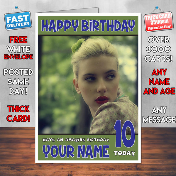 Personalised Scarlett Johansson 4 Celebrity Birthday Card