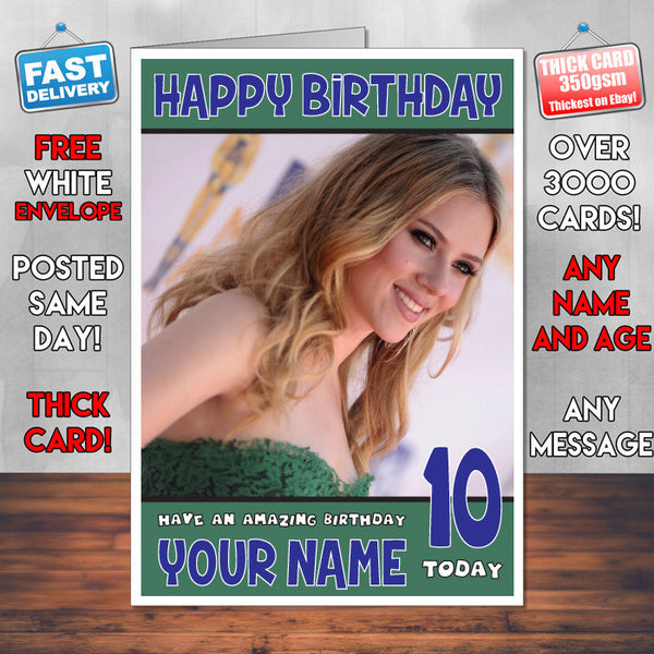Personalised Scarlett Johansson 5 Celebrity Birthday Card