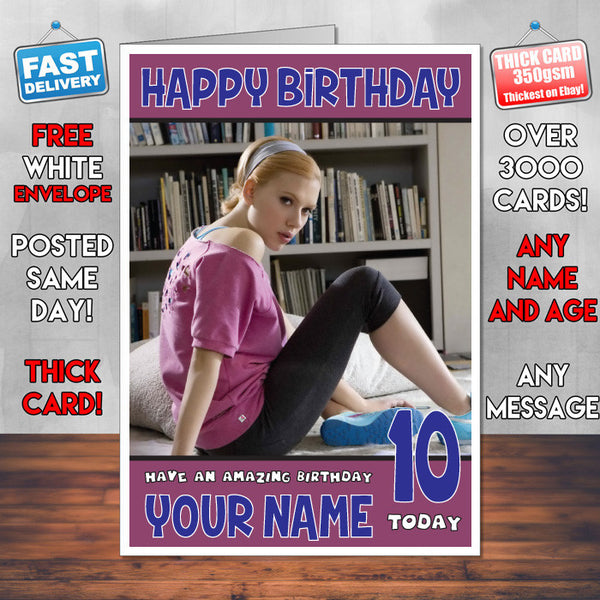 Personalised Scarlett Johansson 6 Celebrity Birthday Card