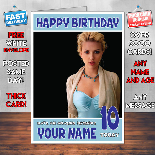 Personalised Scarlett Johansson 7 Celebrity Birthday Card