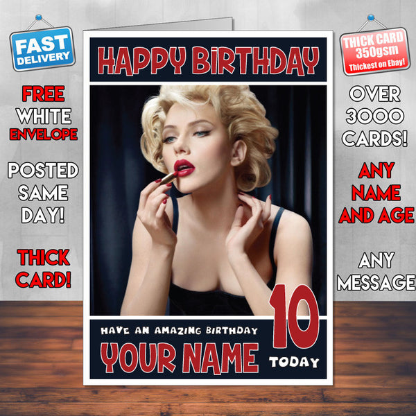 Personalised Scarlett Johansson 9 Celebrity Birthday Card