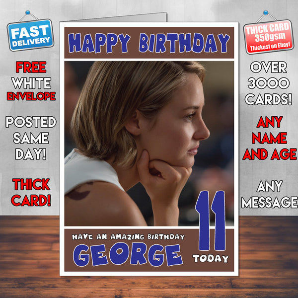 Personalised Shailene Woodley 2 Celebrity Birthday Card