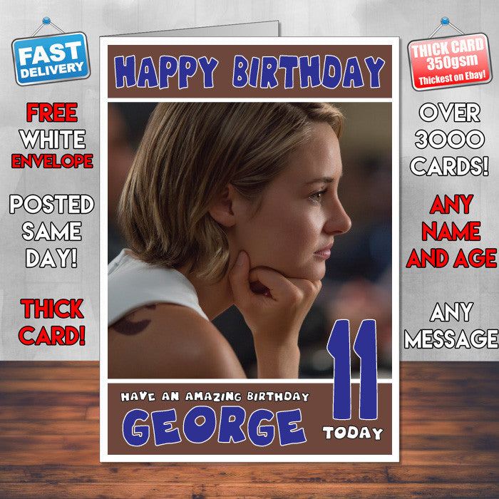 Personalised Shailene Woodley 2 Celebrity Inspired Style Birthday Card (SA)