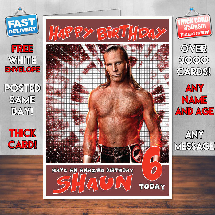 Personalised Shawn Michaels 1 WWE Inspired Style Birthday Card (SA)