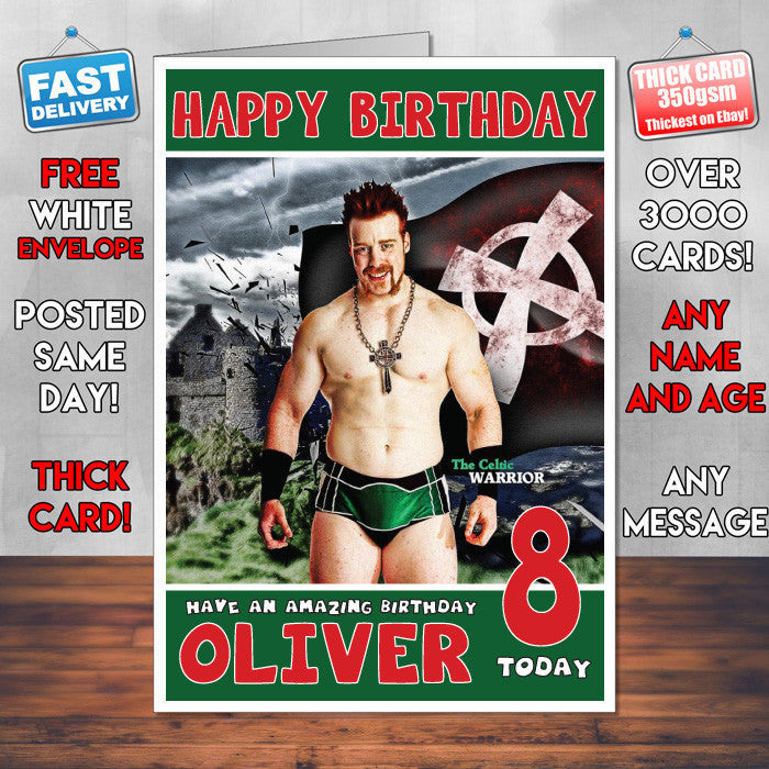 Personalised Sheamus Celtic 1 WWE Inspired Style Birthday Card (SA)