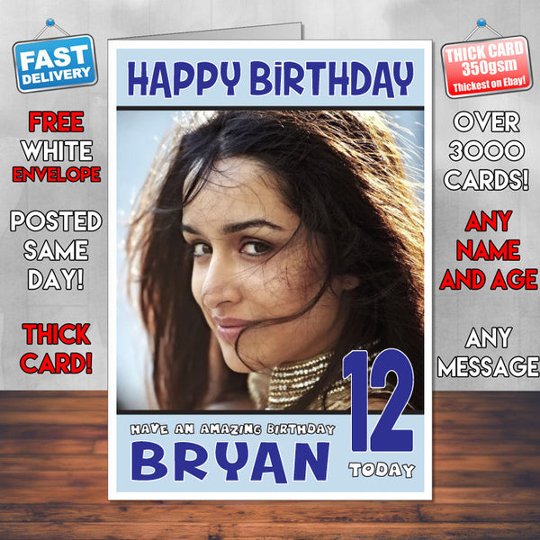 Personalised Shraddha Kapoor Celebrity Birthday Card