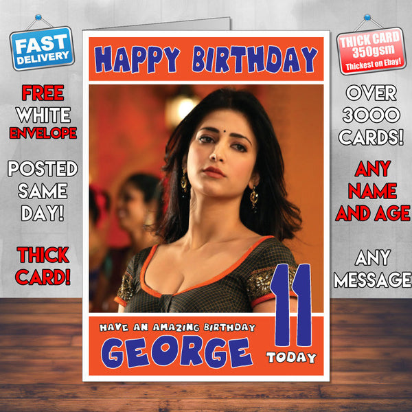 Personalised Shruti Hassan 1 Celebrity Birthday Card