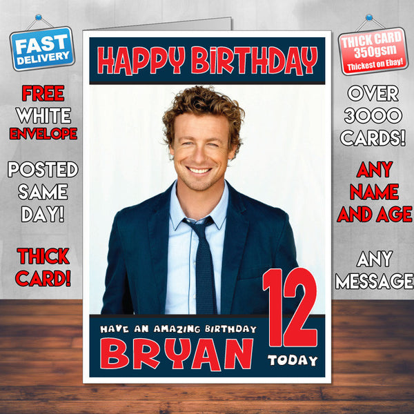 Personalised Simon Baker Celebrity Birthday Card