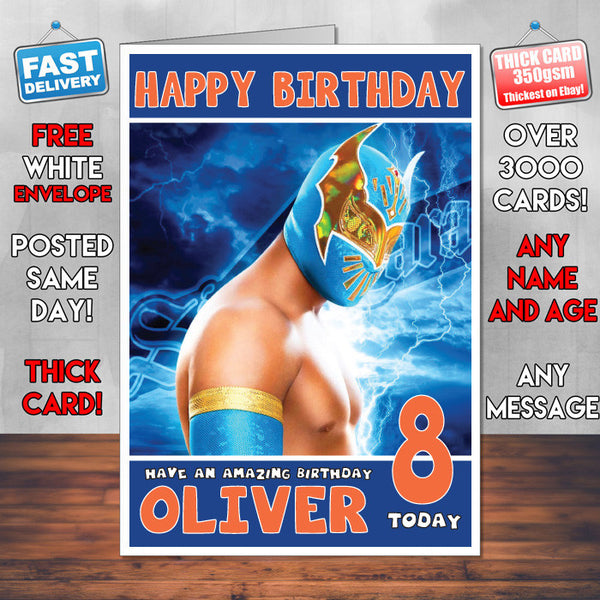 Personalised Sin Cara 1 WWE Inspired Style Birthday Card (SA)