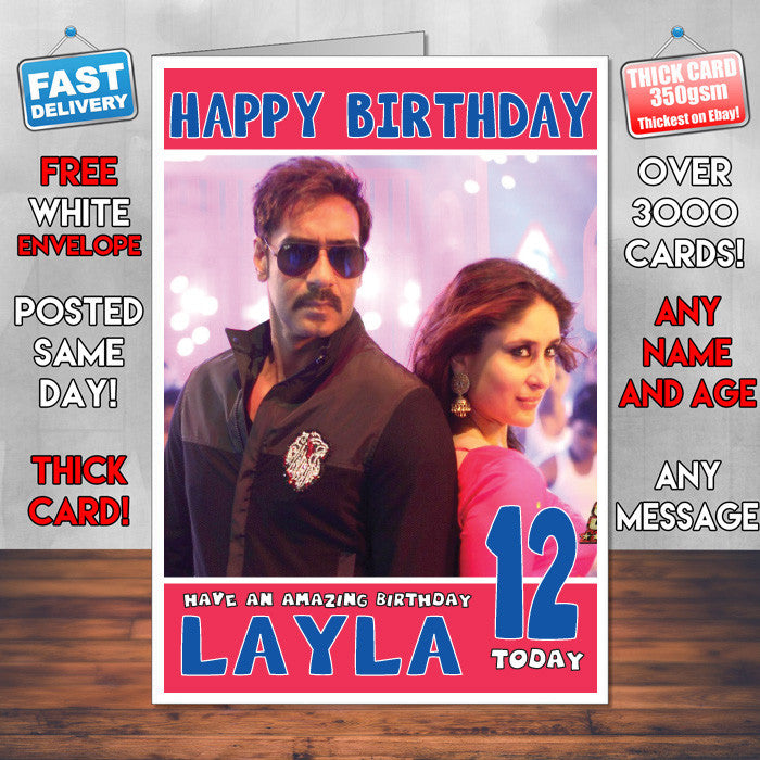 Personalised Singham Returns 2 Bollywood Inspired Style Birthday Card (SA)