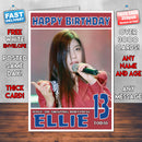 Personalised Singing Girl Celebrity Inspired Style Birthday Card (SA)