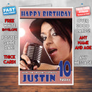 Personalised Singing The Girl Retro Celebrity Inspired Style Birthday Card (SA)