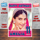 Personalised Smile Queen Sonam 2 Bollywood Inspired Style Birthday Card (SA)