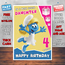 Personalised Smurfs 3D 4 Birthday Card (SA)