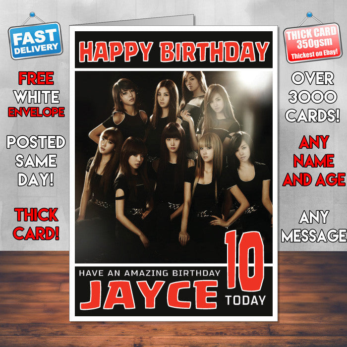 Personalised Snsdkpop Celebrity Inspired Style Birthday Card (SA)