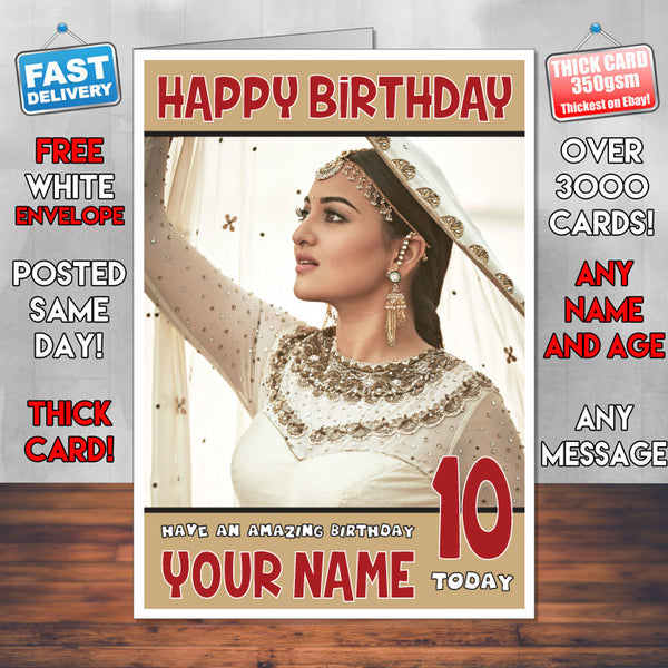 Personalised Sonakshi Sinha 1 Celebrity Birthday Card