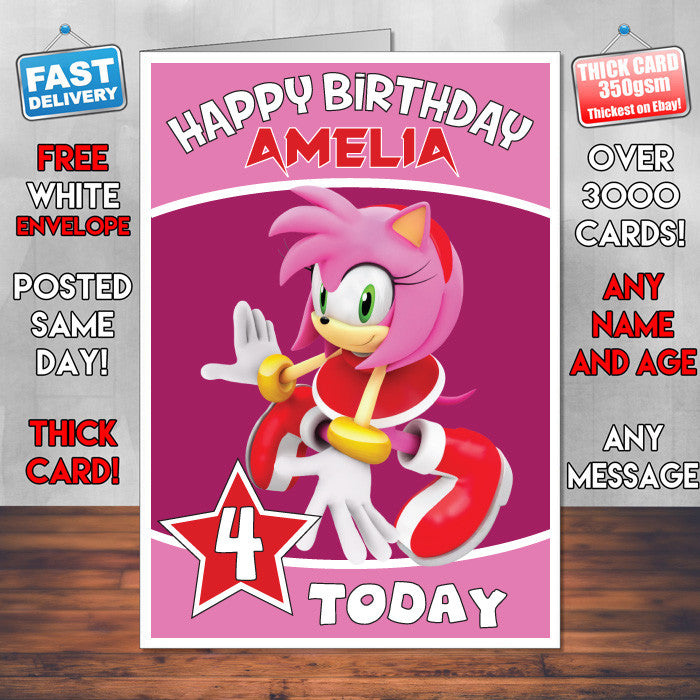 Personalised Sonic The Hedgehog 3 Birthday Card (SA)