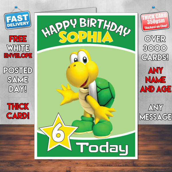 Personalised Spiny Koopa 2 Birthday Card (SA)