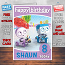 Personalised Spot Bots 2 Style Theme Personalised Kidshows Birthday Card (SA)