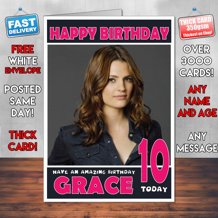 Personalised Stana Katic 2 Celebrity Inspired Style Birthday Card (SA)