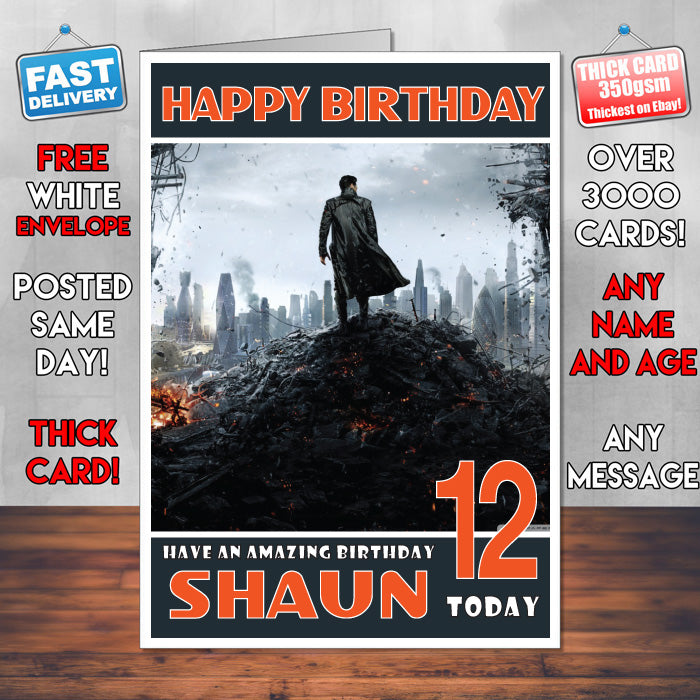 Personalised Star Trek Into Darkness 2013 Inspired Theme Movie Birthday Card