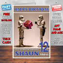 Personalised Stormtrooper Christmas INSPIRED THEME Movie Birthday Card (SA)