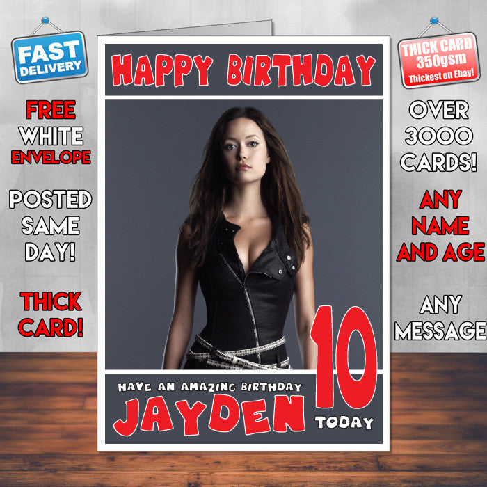 Personalised Summer Glau 2 Celebrity Inspired Style Birthday Card (SA) – Personalised Summer Glau 2 Celebrity Birthday Card