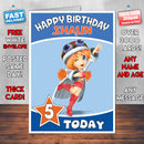 Personalised Super Girls Style Inspired Cartoon Birthday Card (SA)