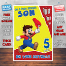 Personalised Super Mario 1 Birthday Card (SA)