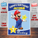 Personalised Super Mario 5 Birthday Card (SA)