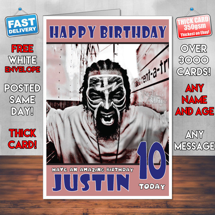 Personalised TECH N9NE Celebrity Inspired Style Birthday Card (SA)