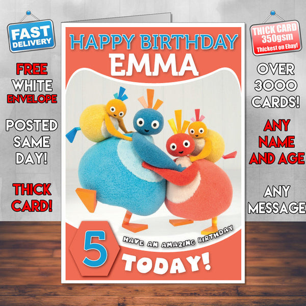 Personalised TWIRLYWOOS 1 Style Theme Personalised Kidshows Birthday Card