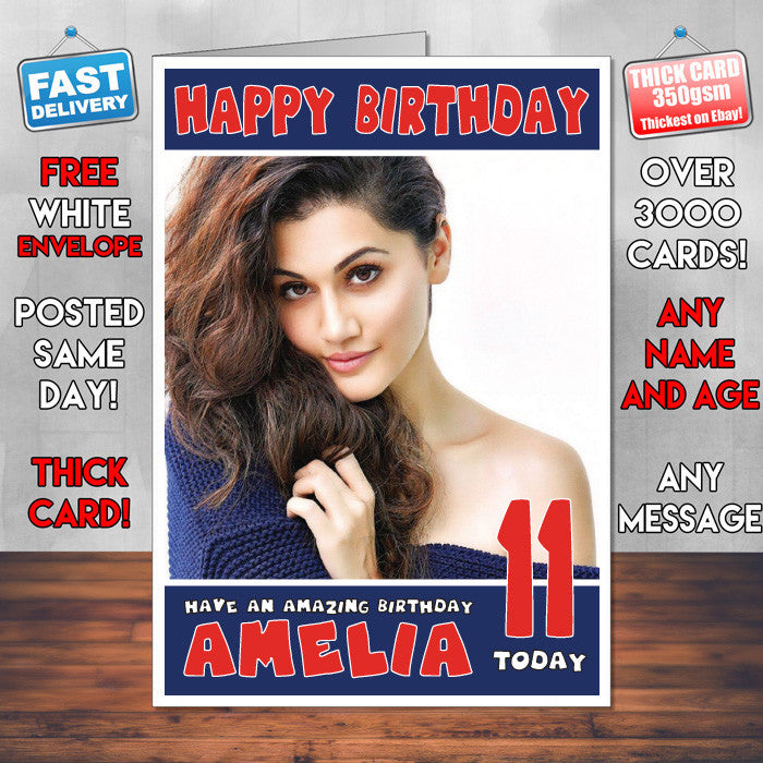 Personalised Taapsee Pannu 1 Bollywood Inspired Style Birthday Card (SA)
