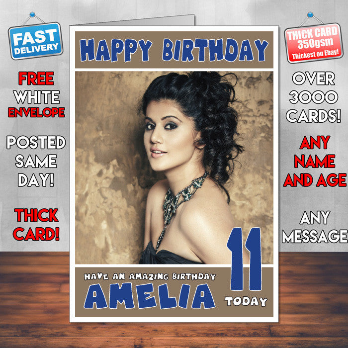 Personalised Taapsee Pannu 2 Bollywood Inspired Style Birthday Card (SA)