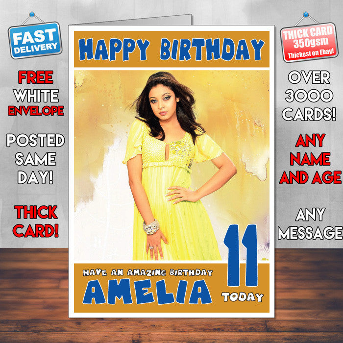 Personalised Tanushree Dutta Bollywood Inspired Style Birthday Card (SA)
