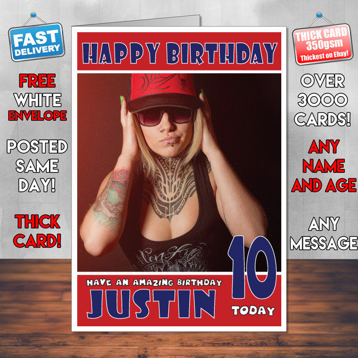 Personalised Tattoos Piercings Celebrity Inspired Style Birthday Card (SA)