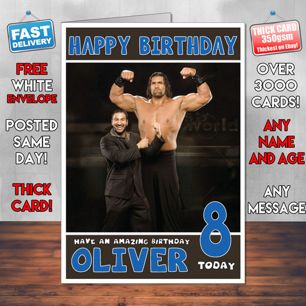 Personalised The Great Khali 1 WWE Inspired Style Birthday Card (SA)