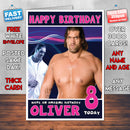 Personalised The Great Khali 2 WWE Inspired Style Birthday Card (SA)