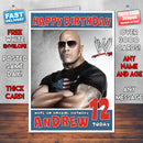 Personalised The Rock 1 WWE Inspired Style Birthday Card (SA)