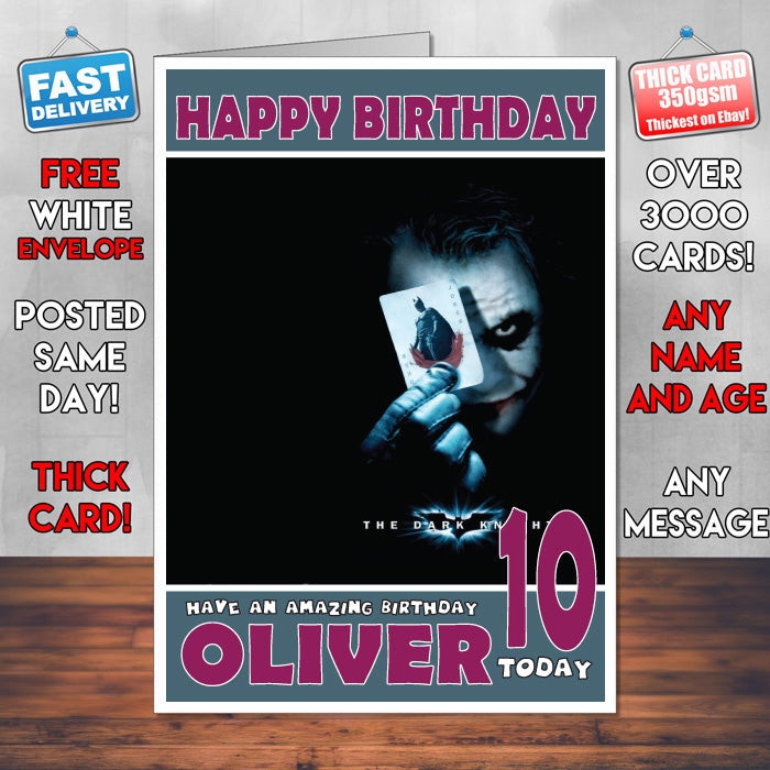 Personalised The Dark Knight INSPIRED THEME Movie Birthday Card (SA)
