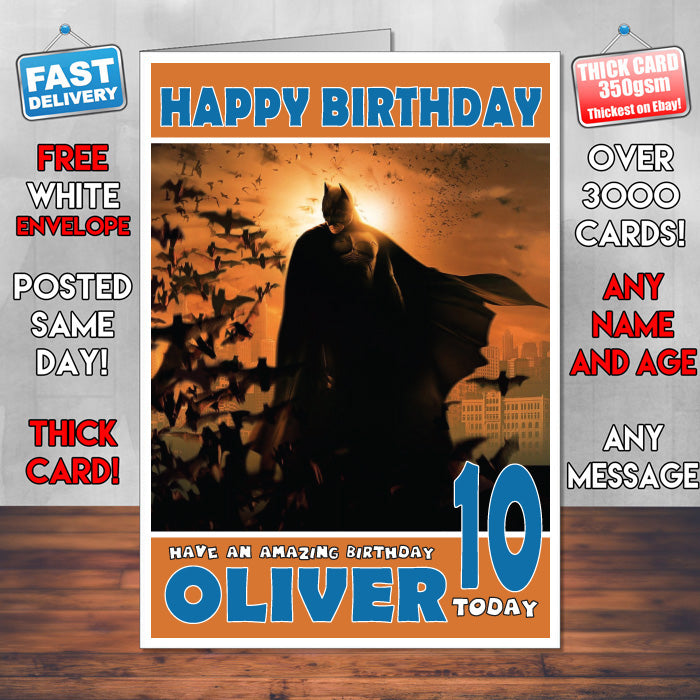 Personalised The Dark Knight Rises INSPIRED THEME Movie Birthday Card (SA)