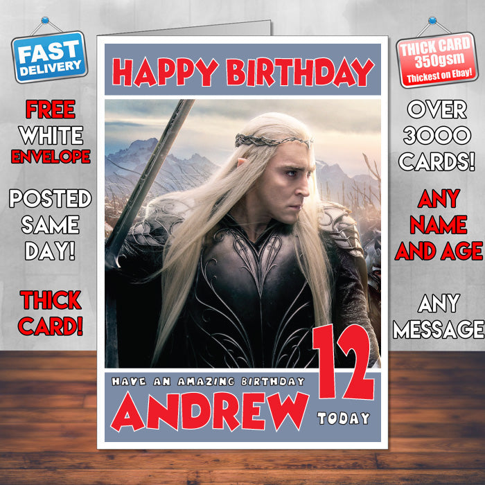 Personalised The Hobbit The Battle Of The Five Armies Thranduil INSPIRED THEME Movie Birthday Card (SA)