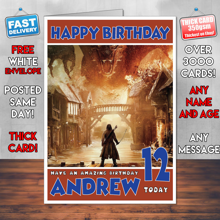 Personalised The Hobbit The Battle Of The Five Armies 1 INSPIRED THEME Movie Birthday Card (SA)