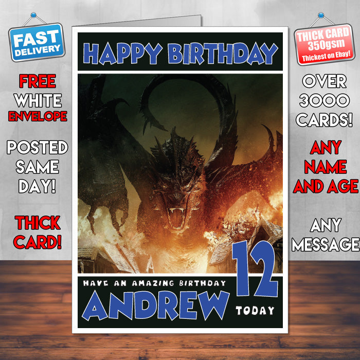 Personalised The Hobbit The Battle Of The Five Armies 2014 INSPIRED THEME Movie Birthday Card (SA)