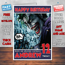 Personalised The Joker Illustration INSPIRED THEME Movie Birthday Card (SA)