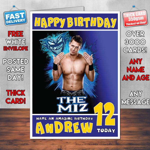 Personalised The Miz 1 WWE Inspired Style Birthday Card (SA)