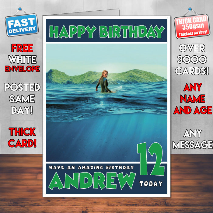 Personalised The Shallows INSPIRED THEME Movie Birthday Card (SA)