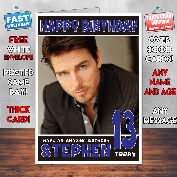 Personalised Tom Cruise 1 Celebrity Inspired Style Birthday Card (SA)