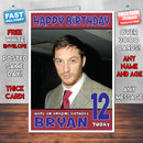 Personalised Tom Hardy Celebrity Inspired Style Birthday Card (SA)