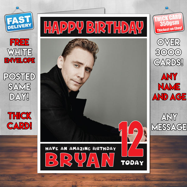Personalised Tom Hiddleston Celebrity Birthday Card